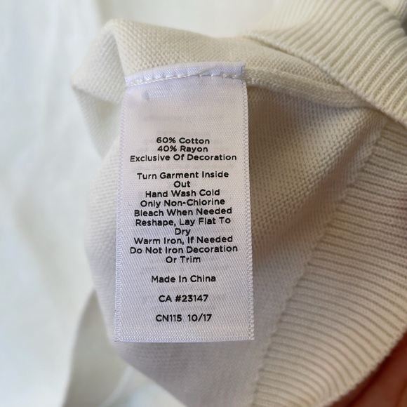 RSVP by Talbots Ivory Embellished Sweater Blouse Top Women's Size M - Picture 5 of 7